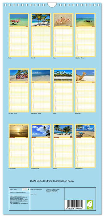 DIANI BEACH Strand Impressionen Kenia (CALVENDO Familienplaner 2026)