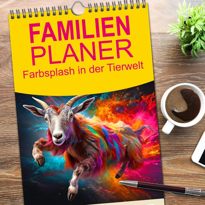 Farbsplash in der Tierwelt (CALVENDO Familienplaner 2026)