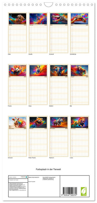 Farbsplash in der Tierwelt (CALVENDO Familienplaner 2026)