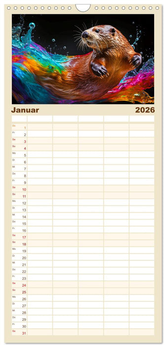 Farbsplash in der Tierwelt (CALVENDO Familienplaner 2026)