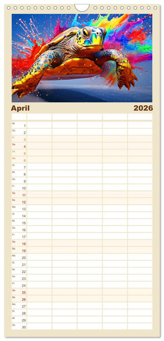 Farbsplash in der Tierwelt (CALVENDO Familienplaner 2026)