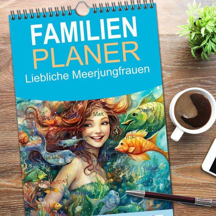Liebliche Meerjungfrauen (CALVENDO Familienplaner 2026)