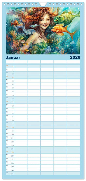 Liebliche Meerjungfrauen (CALVENDO Familienplaner 2026)