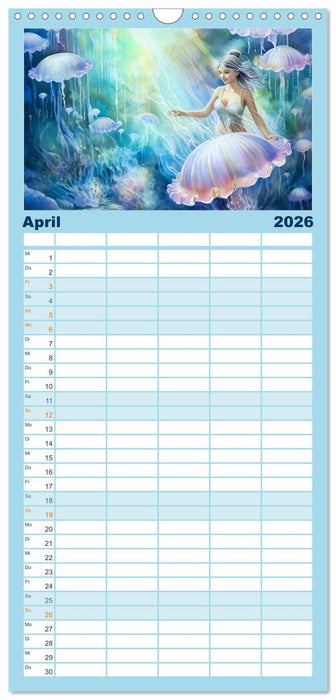 Liebliche Meerjungfrauen (CALVENDO Familienplaner 2026)