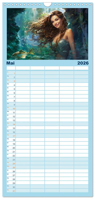 Liebliche Meerjungfrauen (CALVENDO Familienplaner 2026)