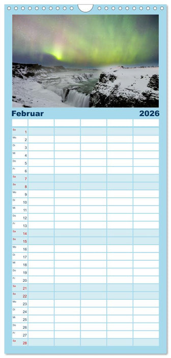 Magie der Nordlichter Islands (CALVENDO Familienplaner 2026)