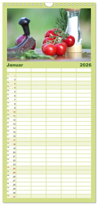 Natürlich Vegan - frische gesunde Köstlichkeiten (CALVENDO Familienplaner 2026)