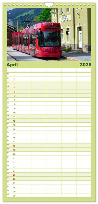 Auf Schienen übers Land (CALVENDO Familienplaner 2026)