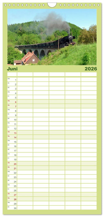 Auf Schienen übers Land (CALVENDO Familienplaner 2026)