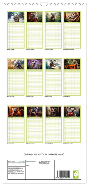 Die Koalas sind los! Ein Jahr voller Bärenspaß (CALVENDO Familienplaner 2026)