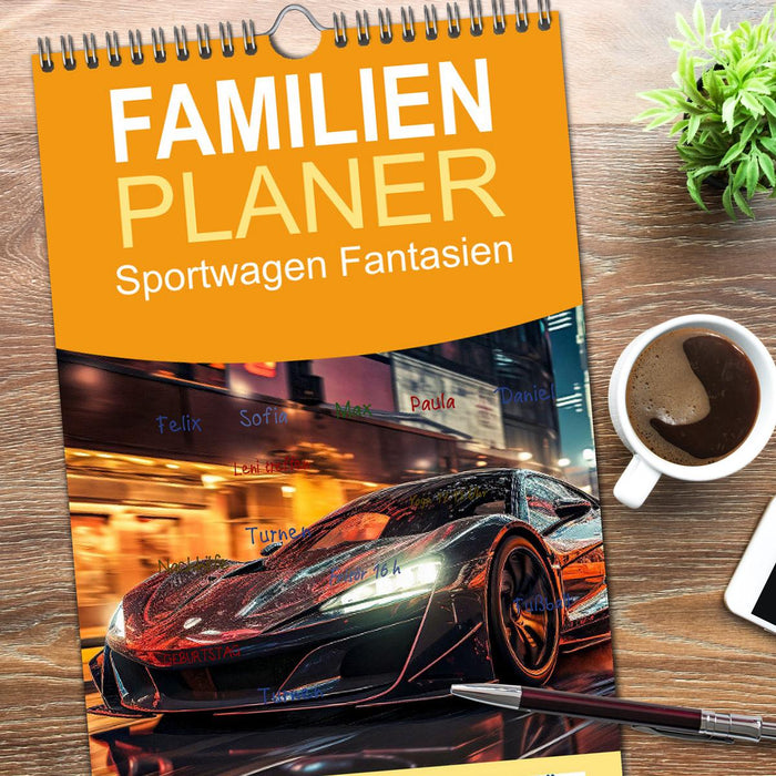 Sportwagen Fantasien (CALVENDO Familienplaner 2026)