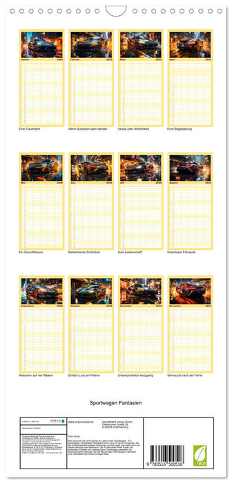 Sportwagen Fantasien (CALVENDO Familienplaner 2026)
