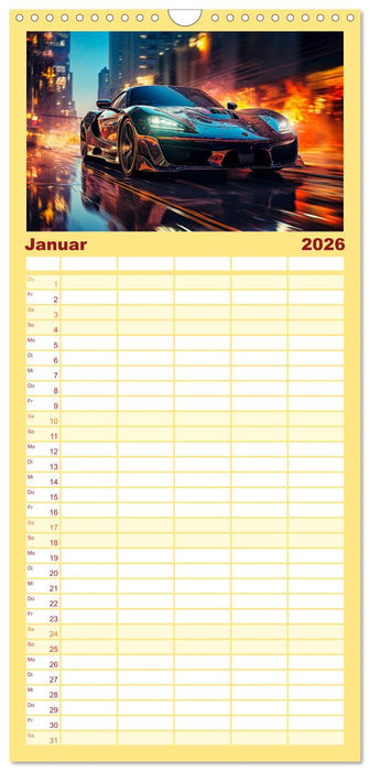 Sportwagen Fantasien (CALVENDO Familienplaner 2026)