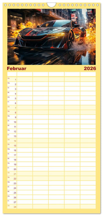 Sportwagen Fantasien (CALVENDO Familienplaner 2026)