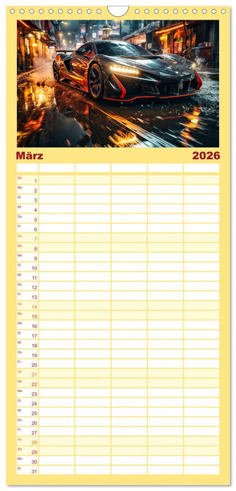 Sportwagen Fantasien (CALVENDO Familienplaner 2026)