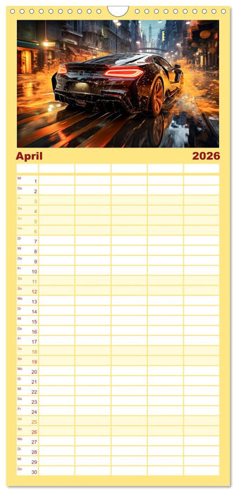 Sportwagen Fantasien (CALVENDO Familienplaner 2026)