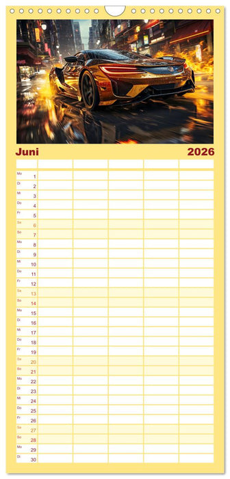 Sportwagen Fantasien (CALVENDO Familienplaner 2026)