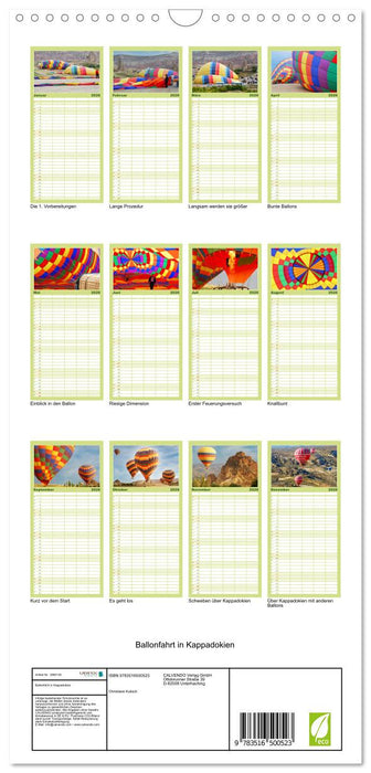 Ballonfahrt in Kappadokien (CALVENDO Familienplaner 2026)