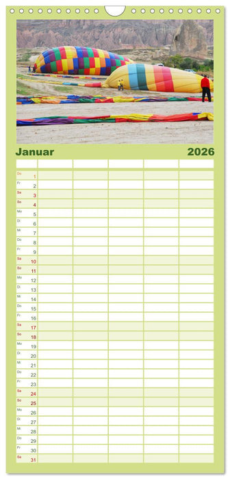 Ballonfahrt in Kappadokien (CALVENDO Familienplaner 2026)