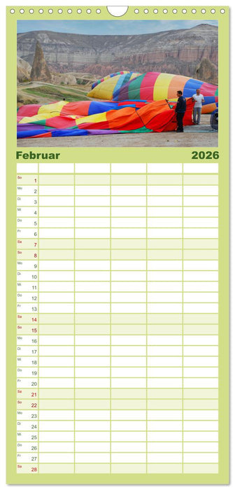 Ballonfahrt in Kappadokien (CALVENDO Familienplaner 2026)