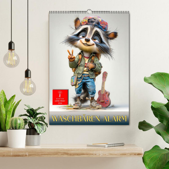 Waschbären Alarm (CALVENDO Wandkalender 2026)