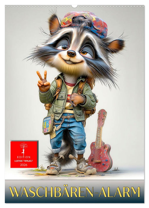 Waschbären Alarm (CALVENDO Wandkalender 2026)