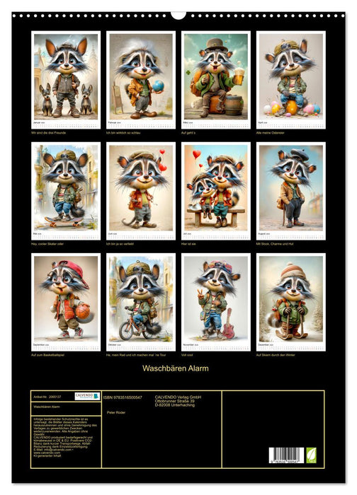 Waschbären Alarm (CALVENDO Wandkalender 2026)