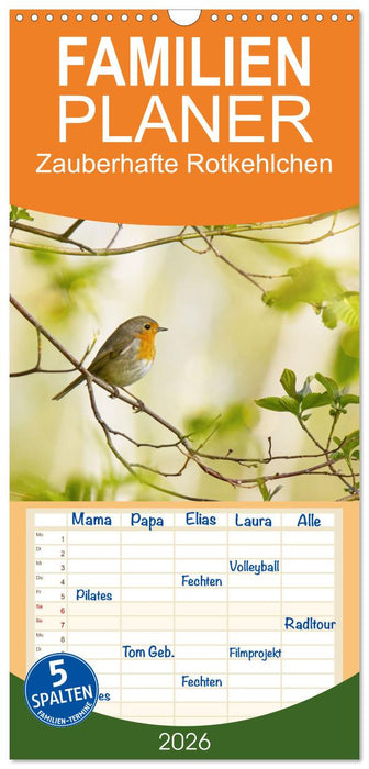 Zauberhafte Rotkehlchen (CALVENDO Familienplaner 2026)