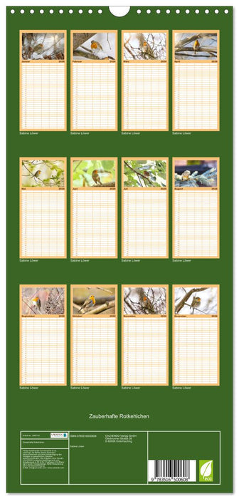 Zauberhafte Rotkehlchen (CALVENDO Familienplaner 2026)