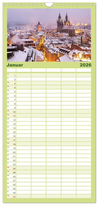 Aussichten auf Prag (CALVENDO Familienplaner 2026)