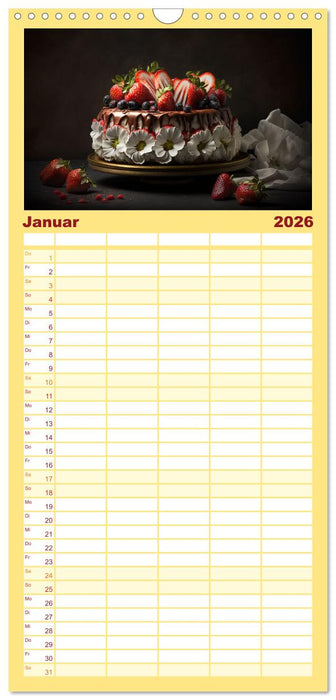 Feine Torten (CALVENDO Familienplaner 2026)