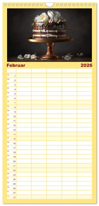 Feine Torten (CALVENDO Familienplaner 2026)