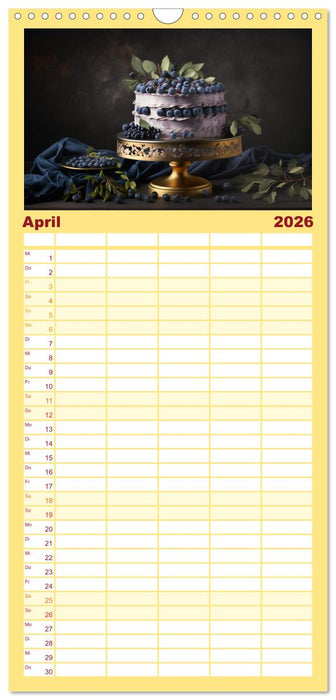 Feine Torten (CALVENDO Familienplaner 2026)