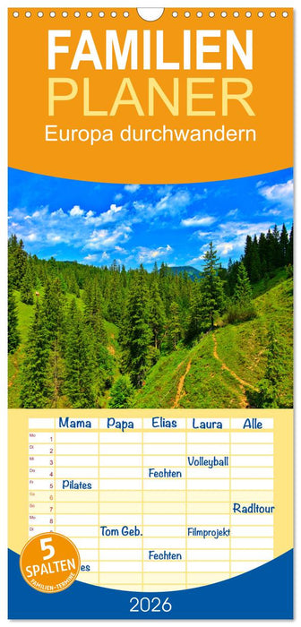 Europa durchwandern (CALVENDO Familienplaner 2026)