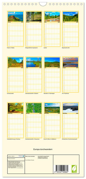 Europa durchwandern (CALVENDO Familienplaner 2026)