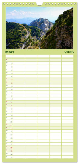 Mangfallgebirge (CALVENDO Familienplaner 2026)