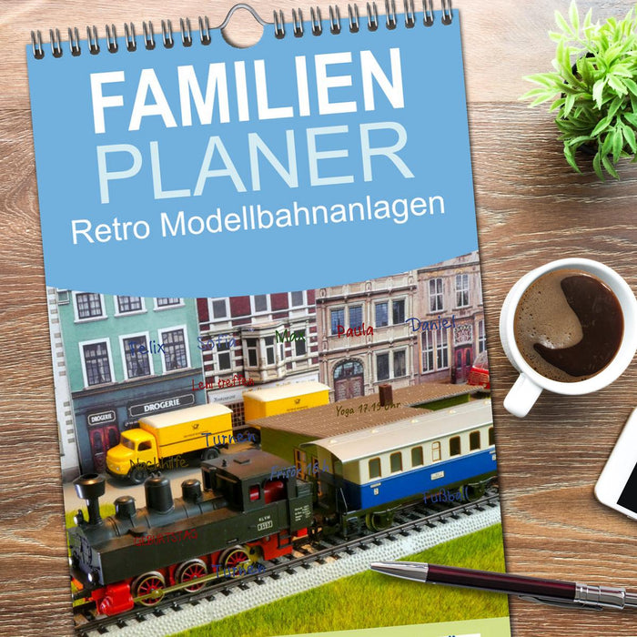 Retro Modellbahnanlagen (CALVENDO Familienplaner 2026)