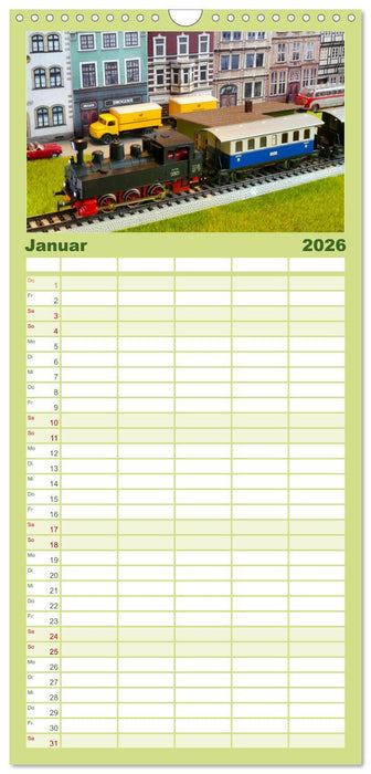 Retro Modellbahnanlagen (CALVENDO Familienplaner 2026)