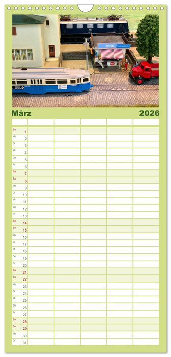 Retro Modellbahnanlagen (CALVENDO Familienplaner 2026)