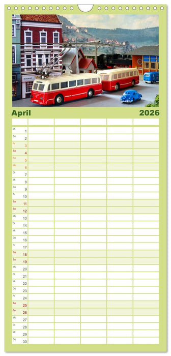Retro Modellbahnanlagen (CALVENDO Familienplaner 2026)
