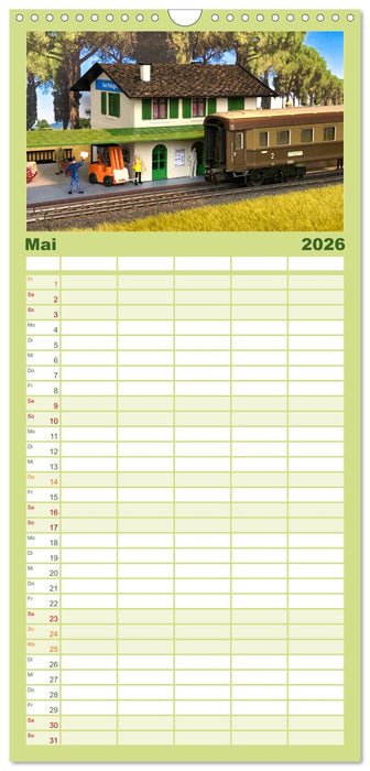 Retro Modellbahnanlagen (CALVENDO Familienplaner 2026)