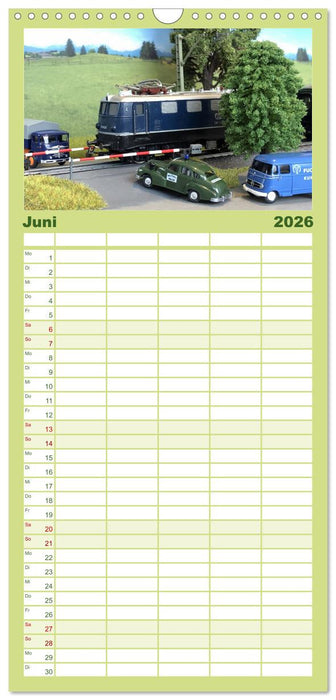 Retro Modellbahnanlagen (CALVENDO Familienplaner 2026)