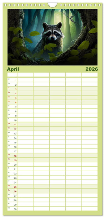 Waldgeflüster - ein kunstvoller Spaziergang durch unsere Wälder (CALVENDO Familienplaner 2026)