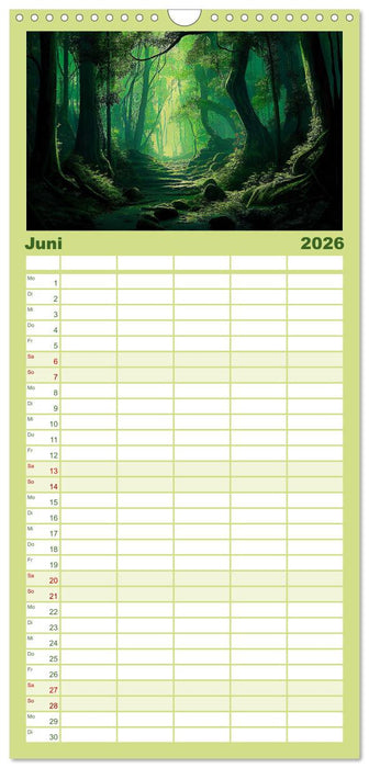 Waldgeflüster - ein kunstvoller Spaziergang durch unsere Wälder (CALVENDO Familienplaner 2026)