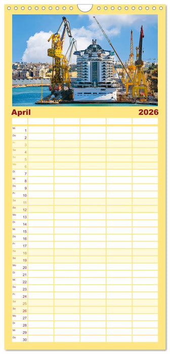 Valletta - Reiseziel im Mittelmeer (CALVENDO Familienplaner 2026)