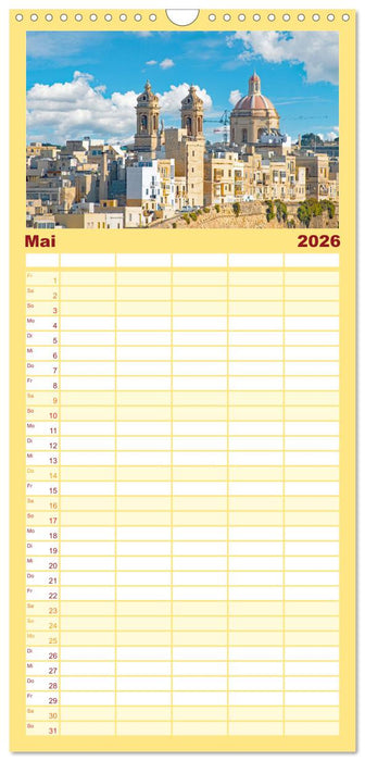 Valletta - Reiseziel im Mittelmeer (CALVENDO Familienplaner 2026)