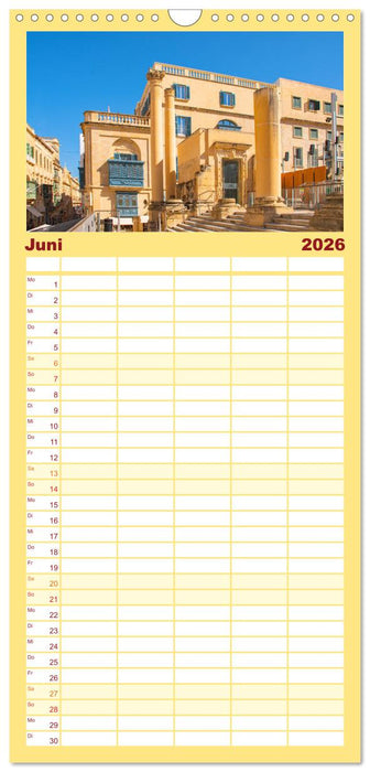 Valletta - Reiseziel im Mittelmeer (CALVENDO Familienplaner 2026)