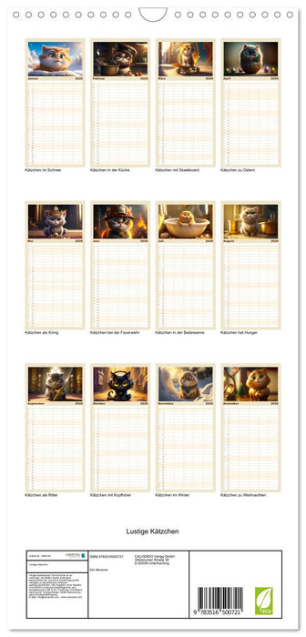 Lustige Kätzchen (CALVENDO Familienplaner 2026)