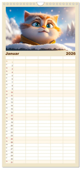 Lustige Kätzchen (CALVENDO Familienplaner 2026)