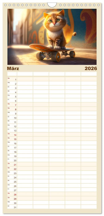 Lustige Kätzchen (CALVENDO Familienplaner 2026)